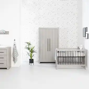 Babypark Europe Baby Vittoria Babykamer Grijs / Zwart | Bed 60 x 120 cm + Commode + Kast aanbieding