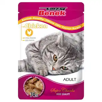 Zooplus 48x 100g Super Benek Super Chunks Kip in Saus Katten Natvoer aanbieding