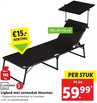 Lidl LIVARNO home Ligbed met zonnedak Houston aanbieding