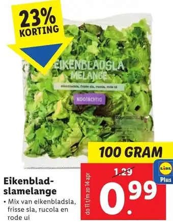 Lidl Eikenblad slamelange 100g aanbieding