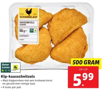 Lidl Kip-kaasschnitzels 500g aanbieding