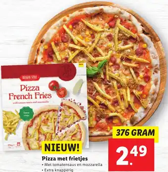 Lidl Pizza met frietjes 376g aanbieding