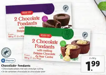 Lidl Chocolade- fondants  2 x 90g aanbieding