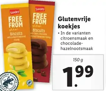 Lidl Glutenvrije koekjes 150g aanbieding