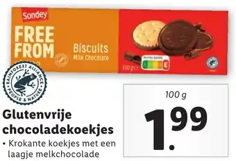 Lidl Glutenvrije chocoladekoekjes 100g aanbieding