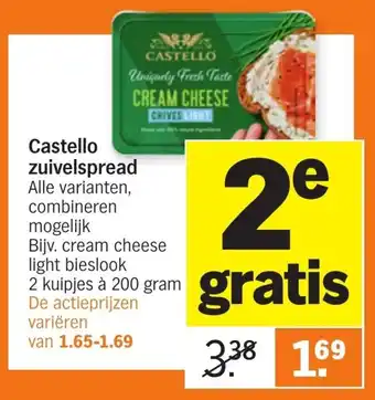 Albert Heijn Castello zuivelspread 2*200g aanbieding