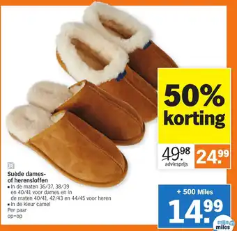 Albert Heijn Suede dames/heren sloffen aanbieding