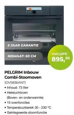 EP Beerepoot PELGRIM Inbouw Combi-Stoomoven (OVS836ANT) aanbieding