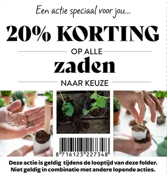 Tuincentrum Osdorp 20% KORTING OP ALLE zaden aanbieding