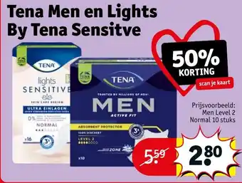 Kruidvat Tena Men en Lights By Tena Sensitve aanbieding