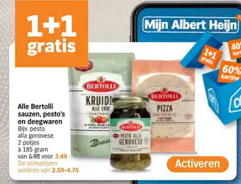 Albert Heijn Alle bertolli sauzen pestos en deegwaren aanbieding