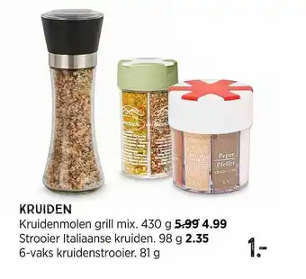 Xenos Kruiden : Kruidenmolen Grill Mix, Strooier Italiaanse Kruiden Of 6-Vaks Kruidenstrooier aanbieding
