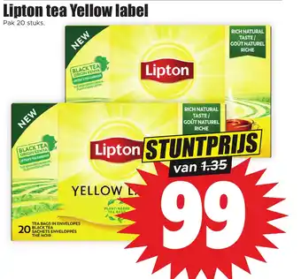 Dirk Lipton tea yellow label aanbieding