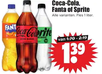 Dirk Coca cola fanta of sprite 1 liter aanbieding