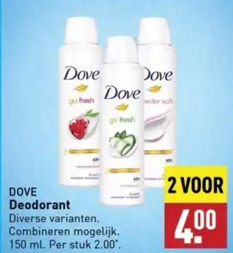 ALDI DOVE Deodorant 150ML aanbieding