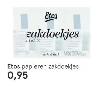 Etos Etos papieren zakdoekjes aanbieding