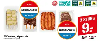 Coop BBQ vlees, kip en vis aanbieding