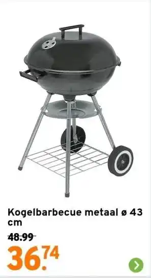 GAMMA Kogelbarbecue metaal ø 43 cm aanbieding