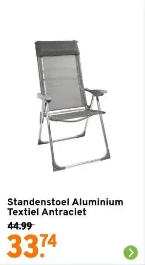 GAMMA Standenstoel Aluminium Textiel Antraciet aanbieding