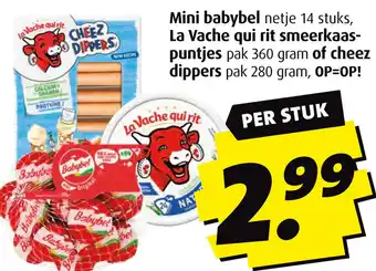 Boni Mini babybel , La Vache qui rit smeerkaaspuntjes of cheez dippers aanbieding