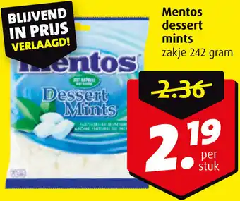 Boni Mentos dessert mints 242g aanbieding