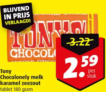 Boni Tony Chocolonely melk karamel zeezout tablet 180 gram aanbieding