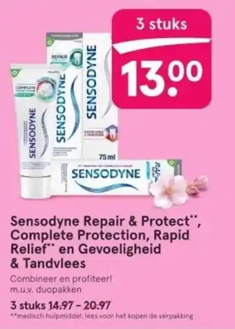 Etos Sensodyne Repair & Protect, Complete Protection, Rapid Relief en Gevoeligheid & Tandvlees aanbieding