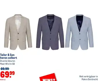 Makro Tailor & Son heren colbert aanbieding