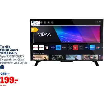 Makro Toshiba full HD Smart VIDAA led-tv aanbieding