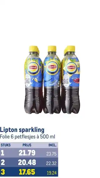 Makro Lipton sparkling  6 x 500ml aanbieding