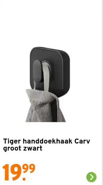 GAMMA Tiger handdoekhaak Carv groot zwart aanbieding