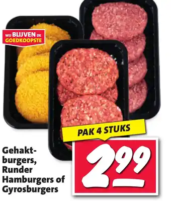 Nettorama Gehakt burgers, Runder Hamburgers of Gyrosburgers aanbieding