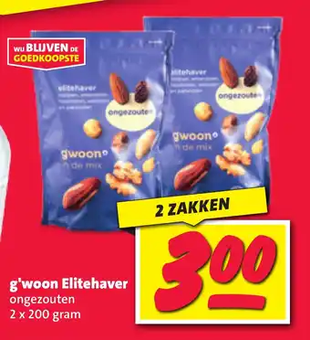 Nettorama g'woon Elitehaver ongezouten 2 x 200 gram aanbieding