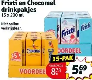 Kruidvat Fristi en Chocomel drinkpakjes aanbieding