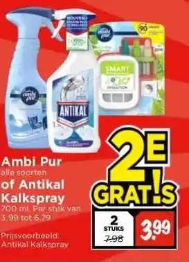 Vomar Voordeelmarkt Ambi Pur alle soorten of Antikal Kalkspray aanbieding