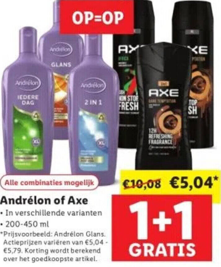 Andrélon of Axe aanbieding bij Lidl