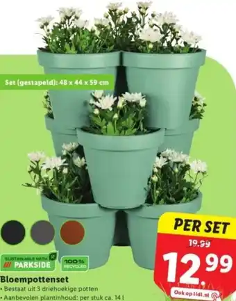 Lidl Bloempottenset aanbieding