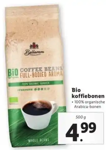 Lidl Bio koffiebonen 500g aanbieding
