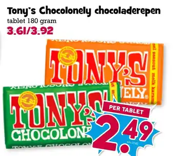 Boon`s Markt Tony's Chocolonely chocoladerepen aanbieding