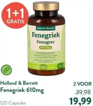 Holland & Barrett Fenegriek 610mg aanbieding