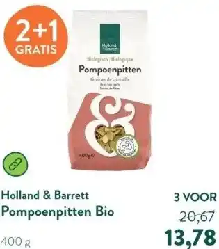 Holland & Barrett Pompoenpitten Bio aanbieding