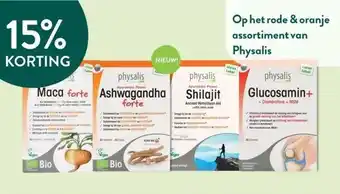 Holland & Barrett 15% KORTINGOp het rode & oranje assortiment van  Physalis aanbieding