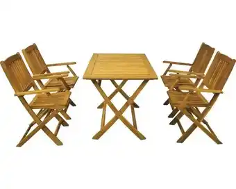 Hornbach GARDEN PLACE Tuinset Cara acaciahout eettafel met 4 stoelen aanbieding