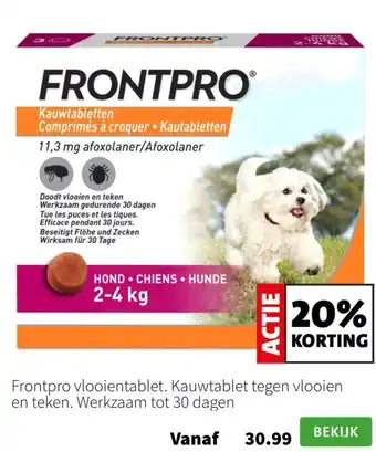 Intratuin Frontpro vlooientablet aanbieding