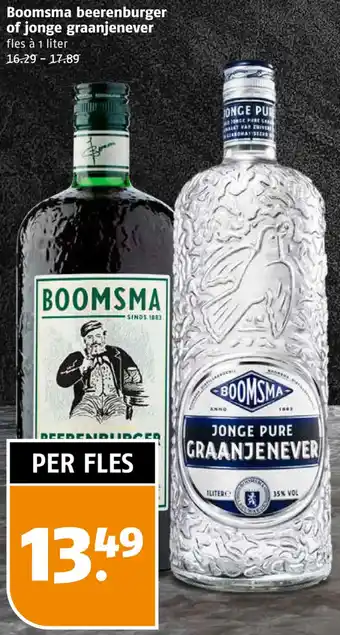 Poiesz Boomsma beerenburger of jonge graanjenever fles à 1 liter aanbieding