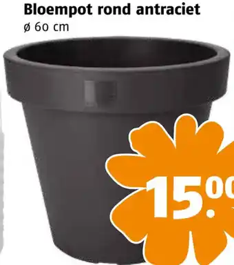 Poiesz Bloempot rond antraciet Ø 60 cm aanbieding