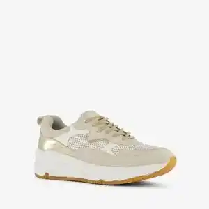 Scapino Hush Puppies leren dames dad sneakers beige goud aanbieding