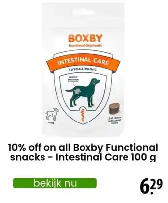 Zooplus 10% off on all Boxby Functional snacks - Intestinal Care 100 g aanbieding