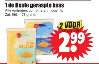 Dirk 1 de Beste geraspte kaas 150-175g aanbieding