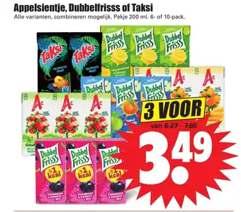 Dirk Appelsientje, Dubbelfrisss of Taksi 200ml aanbieding